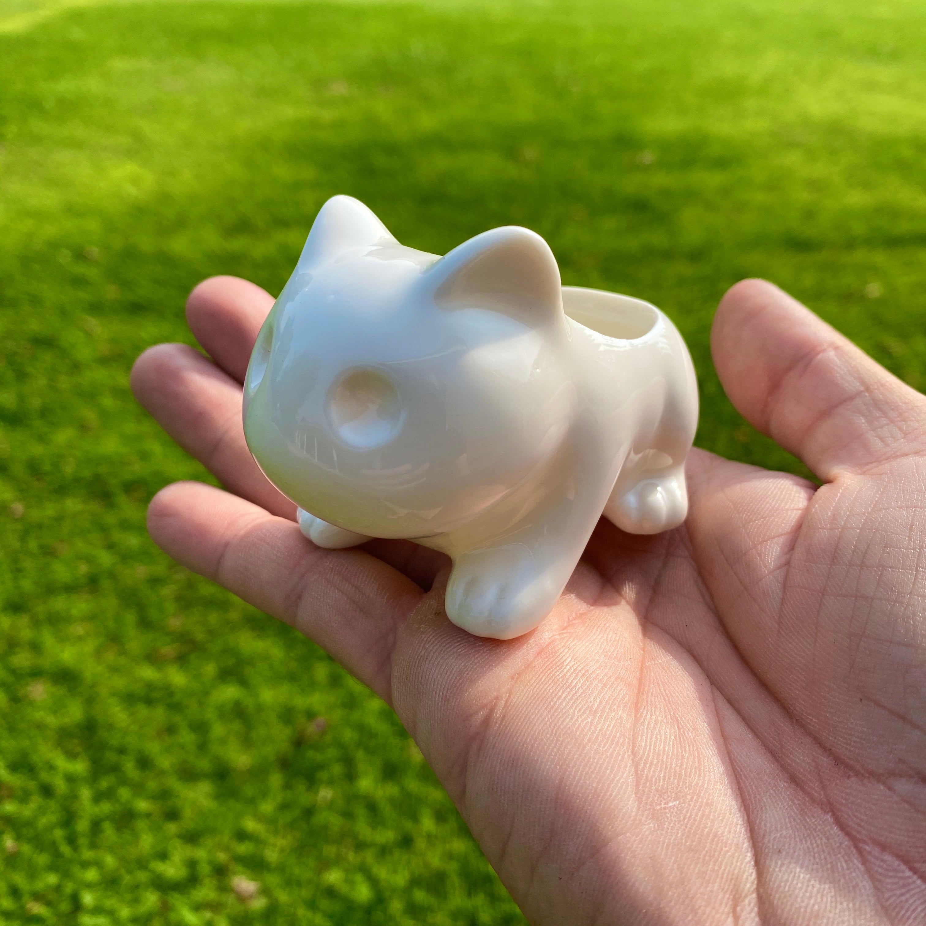 Bulb Dinosaur / Cat Planter <br> (Includes Drainage Hole For Non Air Plants)