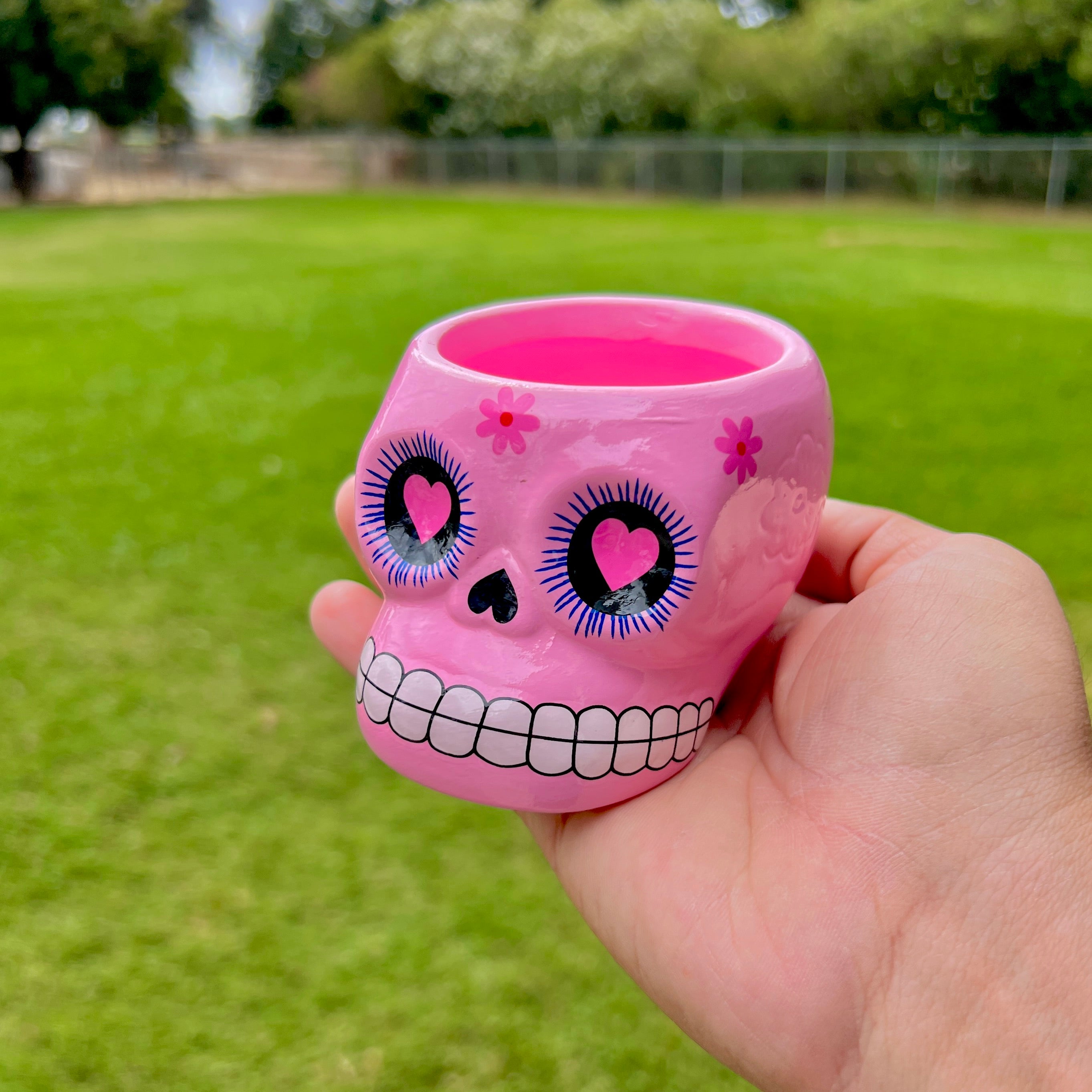 Sugar Skull Ceramic Air Plant Holder <br> (5 Color Options - Holder Only)