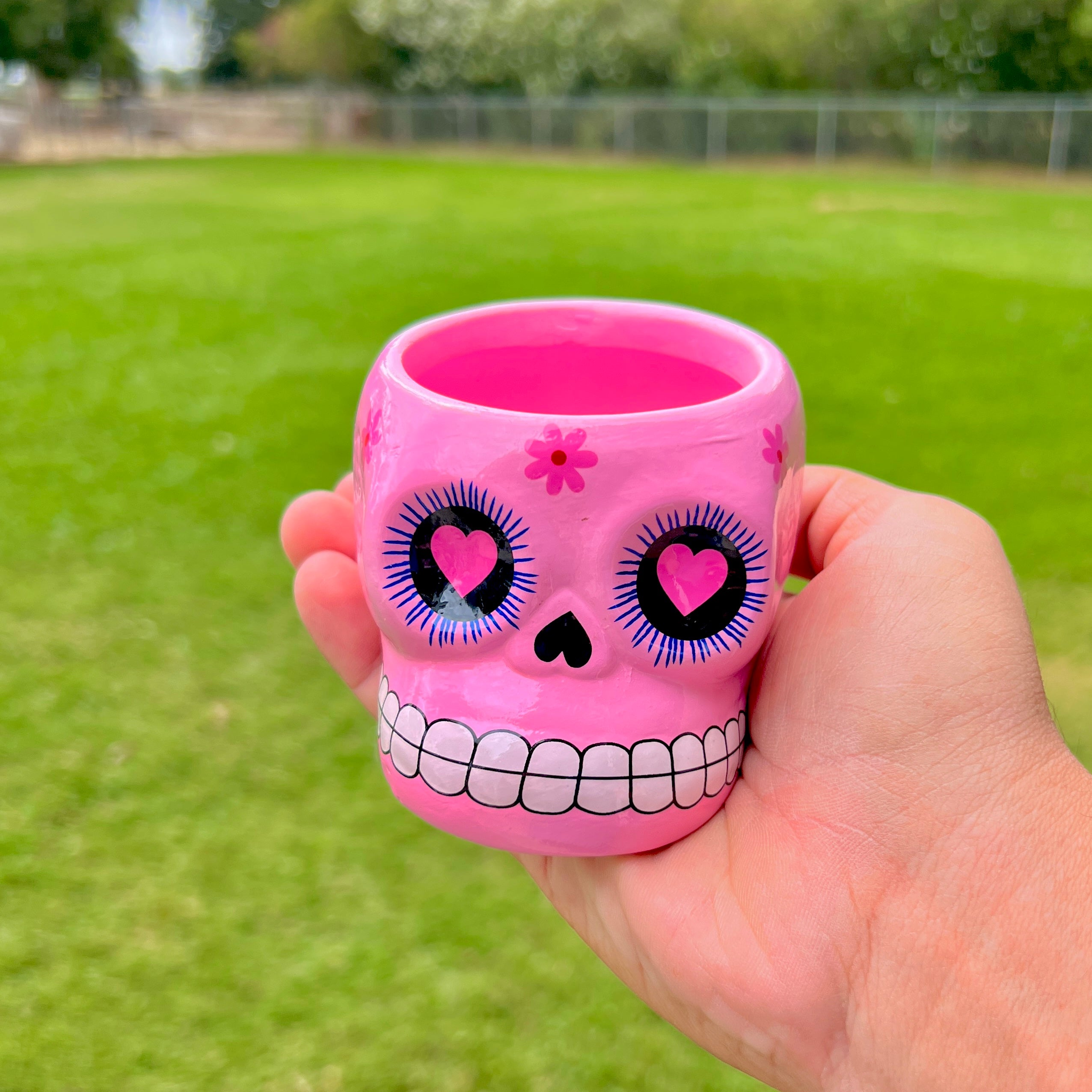 Sugar Skull Ceramic Air Plant Holder <br> (5 Color Options - Holder Only)