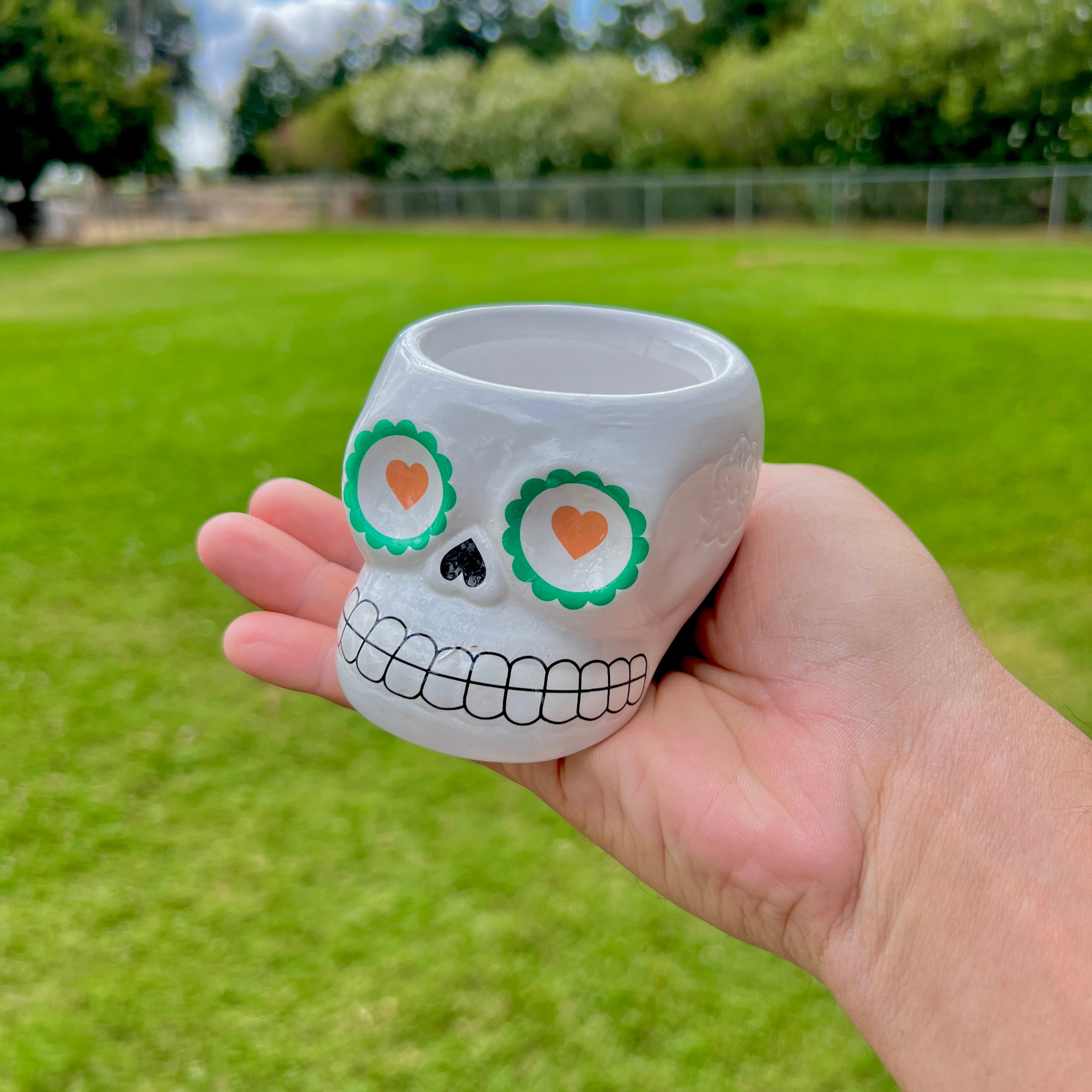 Sugar Skull Ceramic Air Plant Holder <br> (5 Color Options - Holder Only)