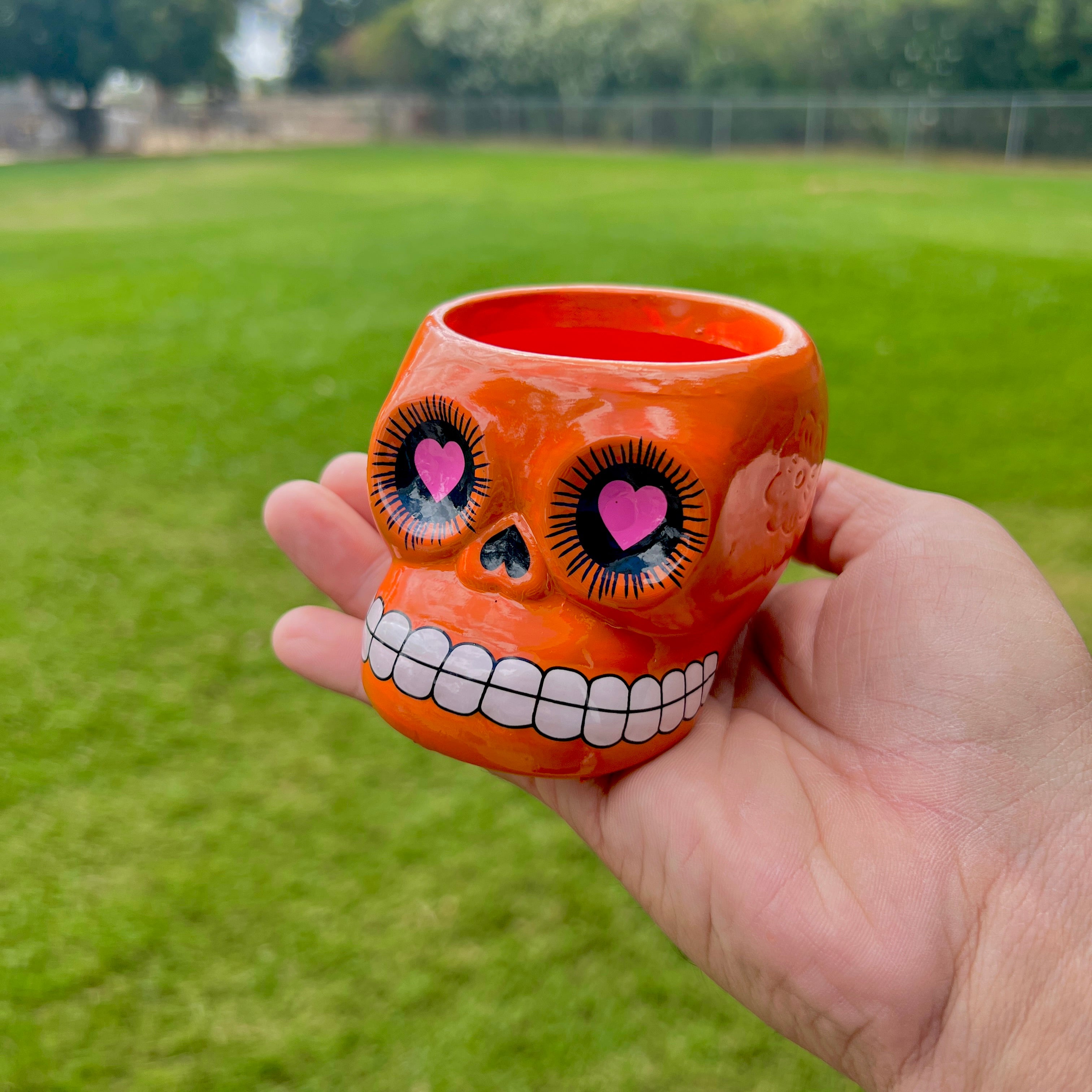 Sugar Skull Ceramic Air Plant Holder <br> (5 Color Options - Holder Only)