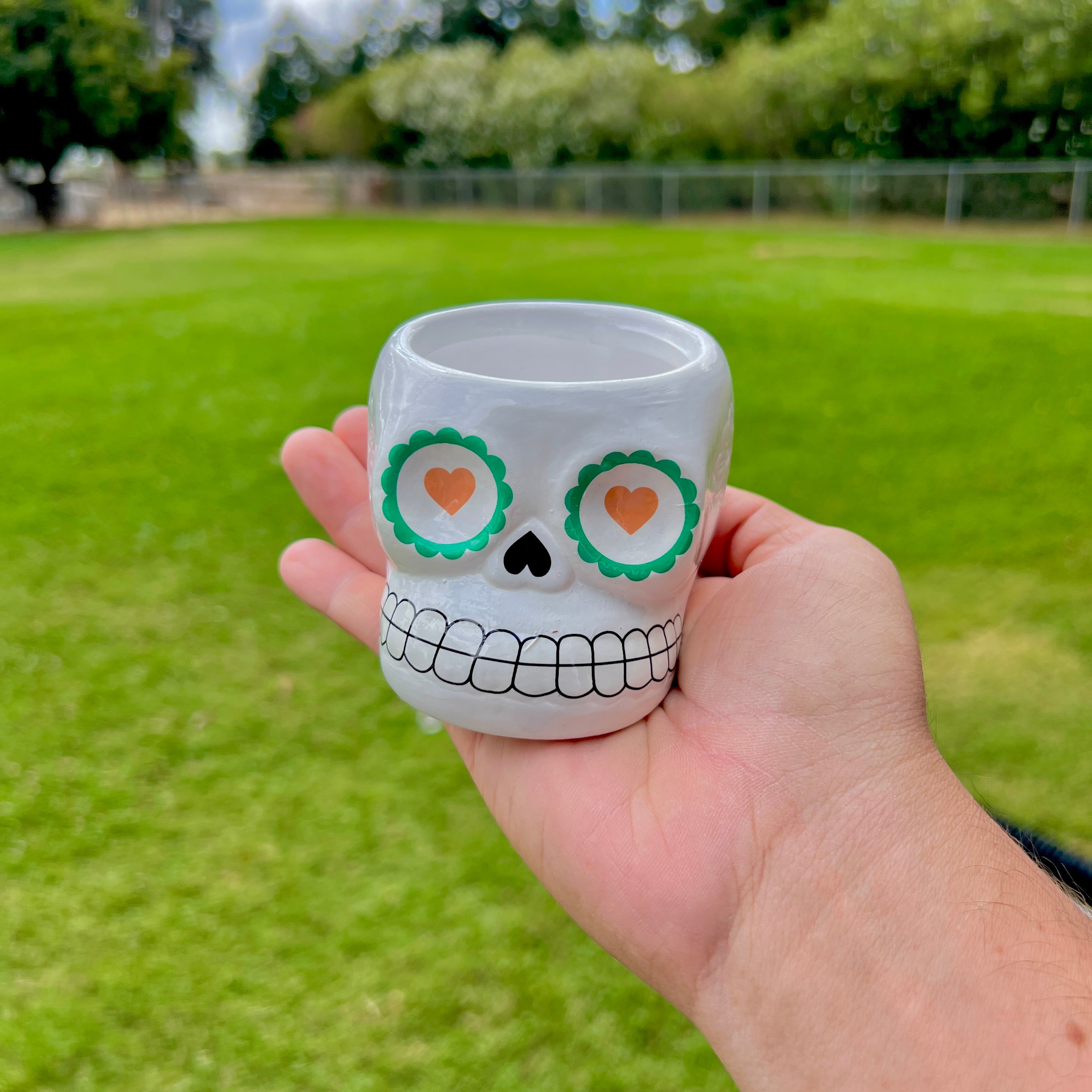 Sugar Skull Ceramic Air Plant Holder <br> (5 Color Options - Holder Only)