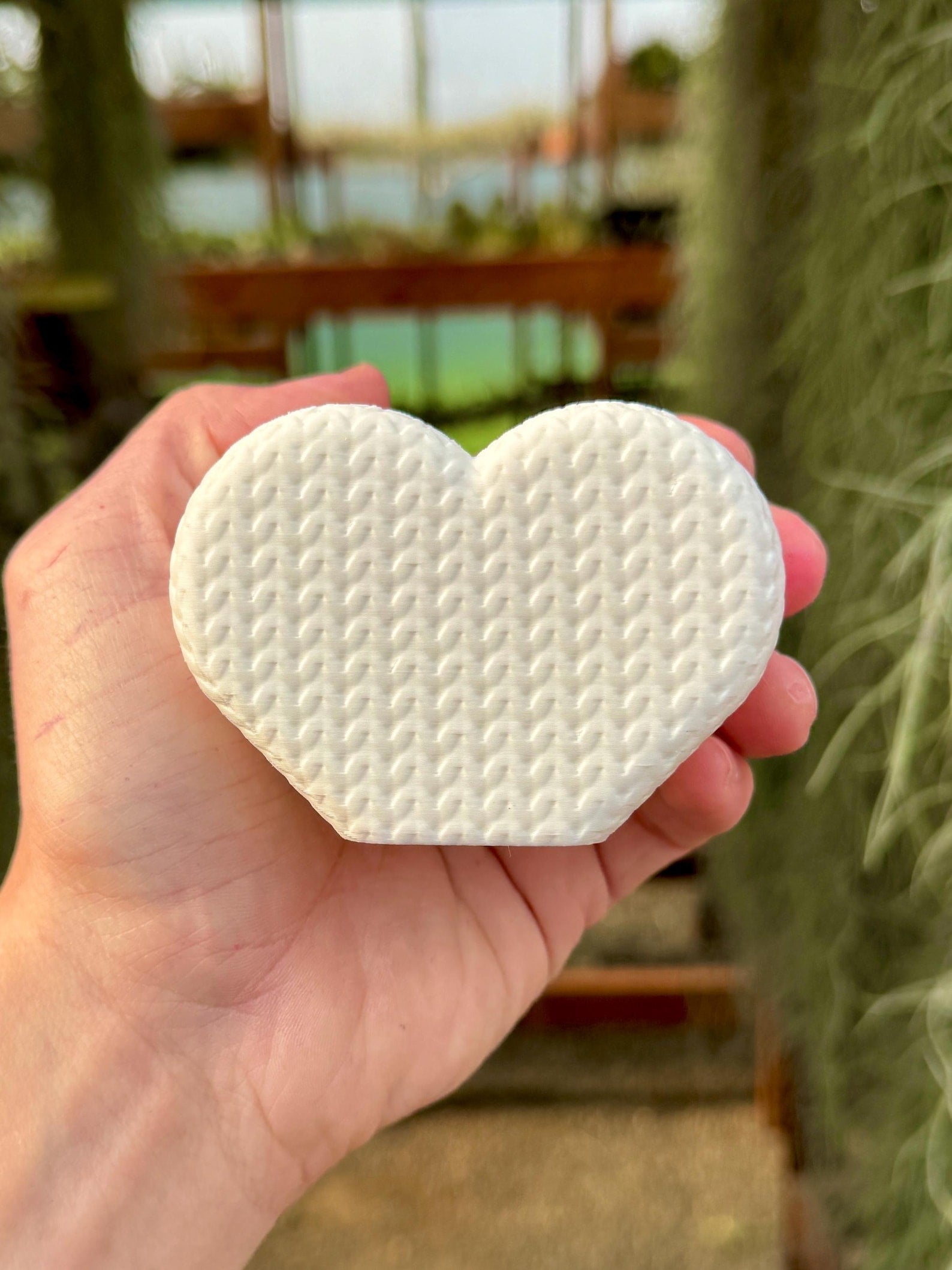 "Knitted" Heart Air Plant Holder